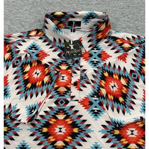 Trenton Polo Shirt Mens Small Bohemian Aztec Southwestern Stretch Golf NEW